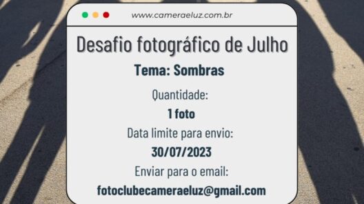 Desafio fotográfico de Julho. Tema: Sombras. Quantidade: 1 foto. Prazo: 30/07/2023.